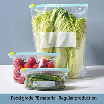10 многоразовых пакетов с выдвижным замком для хранения свежих продуктов для безопасного и экологически чистого хранения продуктов на домашней кухне