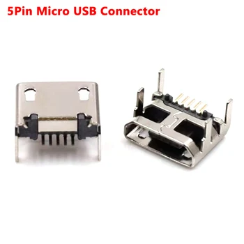 10 шт. Разъем Micro USB B Тип Женский Разъем 5Pin с длинным контактом 4 фута, прямой разъем для подключения к печатной плате Smart Machine Interface Connector