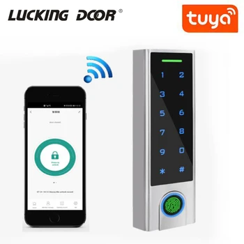 1000 пользователей Bluetooth 125 кГц RFID Контроллер доступа Водонепроницаемая клавиатура контроля доступа по отпечаткам пальцев Tuya Mobile APP Remote Open