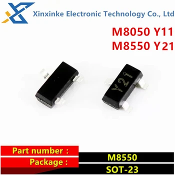 100ШТ Маркировка M8050 M8550: Y11 Y21 SOT-23-3 SMD IC PNP NPN триодный транзистор Vceo =-25 В, Ic =-800 мА, HFE = 200-350