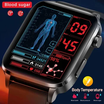 2023 Безболезненное неинвазивное измерение уровня сахара в крови Смарт-часы Для мужчин Лазерное лечение артериального давления Для женщин Глюкометр Smartwatch