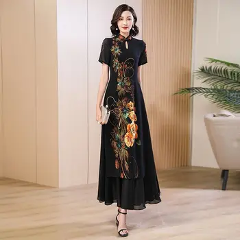 2023 китайское платье qipao oriental party qipao платье в китайском стиле с современной вышивкой ципао винтажное платье-ципао трапециевидной формы