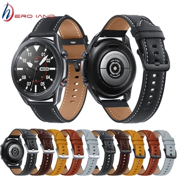 22 мм Кожаный ремешок для Samsung Galaxy Watch 3, ремешок 45 мм/46 мм, Спортивный Смарт-браслет, сменный браслет Correa