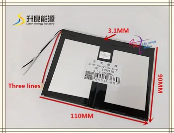 3,7 В 4000 мАч 3190110 (полимерный литий-ионный аккумулятор) Литий-ионный аккумулятор для мобильного планшетного ПК блок питания динамик