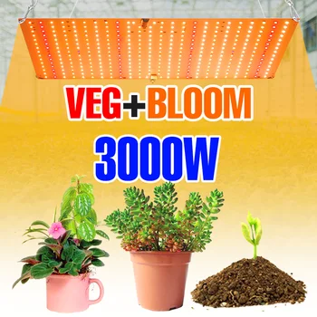 3000 Вт Светодиодная Фитолампа для выращивания растений Лампа Полного спектра Квантовая Доска Система выращивания Гидропоники Тепличные цветы Семена