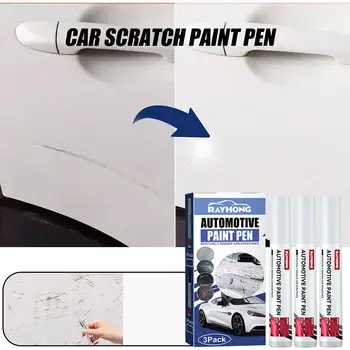 3шт Ручка для покраски автомобиля Ручка для автоматического ремонта царапин для автомобильной краски Водонепроницаемая ручка для удаления царапин Черный/белый