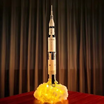 Apollo Saturn V, совместимые 92176 строительные блоки Серии Space Rocket Idea, кирпичи, развивающие игрушки для детей, подарок на День рождения