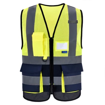 AYKRM, Светоотражающий жилет с высокой видимостью, Защитный карман на молнии, жилеты Hi Viz, дизайн логотипа по индивидуальному заказу
