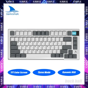 Darmoshark Механическая клавиатура K8, Цветной экран RGB TFT, Трехрежимная Беспроводная Клавиатура с горячей Заменой, 81 Клавиша, Прокладка, Подарок Для Ноутбука PC Gamer