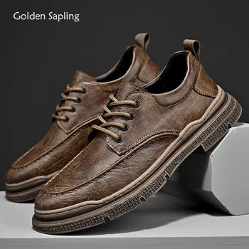 Golden Sapling/Мужская Повседневная обувь; Модные Лоферы для Делового Отдыха на плоской подошве; Мужская обувь для вождения в стиле Ретро; Кожаные Мокасины; Мужские Лоферы