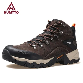 HUMTTO/ водонепроницаемые походные ботинки, зимние кожаные Охотничьи треккинговые кроссовки для мужчин, Спортивная обувь для уличной ходьбы, тактическая защитная мужская обувь