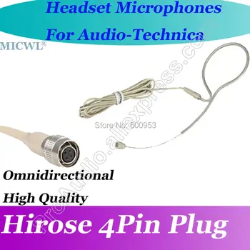 MICWL T72 Бежевый Всенаправленный ушной Крючок Гарнитура Микрофон для Беспроводной системы Beltpack Audio Technica Hirose с 4-контактным разъемом