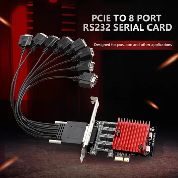 PCIE X1-8 Портов RS232 DB9 Последовательная карта с Разветвительным кабелем Asix Mcs9900 Чипсет Pcie Высокоскоростной Адаптер Расширения Com-карты