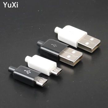 YuXi 10 шт./лот, штекер Micro USB с 4-контактным разъемом, линейный интерфейс для сварки данных, OTG, кабель для передачи данных, аксессуары для зарядки, аксессуары