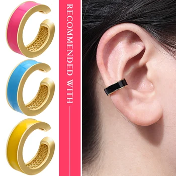 ZHUKOU, 1 шт., 2020 новые Великолепные многоцветные манжеты для ушей, поддельные серьги-клипсы для пирсинга для женщин и девочек Модель: VE219