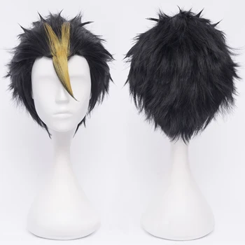 Аниме Хайкюу!! Нишиноя Юу, короткие черные и светлые термостойкие волосы, костюм для косплея, парики + бесплатная шапочка-парик