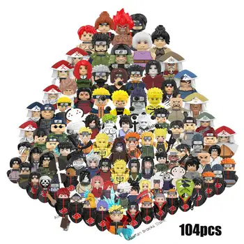 Блоки Наруто Строительные блоки Аниме мультфильм Японские персонажи Фигурки Героев Головы Детские игрушки Минифигурки Совместимы с Lego