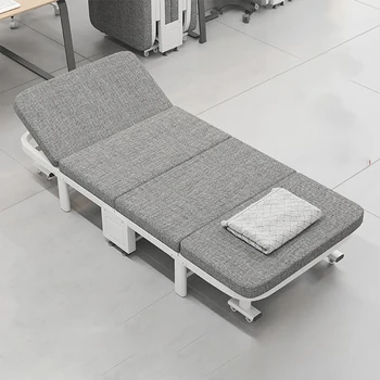 Бытовая утолщенная губка, регулируемая спинка, складная кровать, офисная передвижная складная кровать на колесиках, односпальное кресло