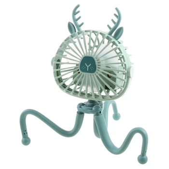 Вентилятор Octopus с деформируемым кронштейном, мини настольный вентилятор с клипсой, портативный 3-скоростной вращающийся на 360 градусов USB-аккумуляторный настольный охладитель воздуха