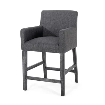 Деревянный стул с обивкой из ткани Deville, 26 дюймов, угольно-серый