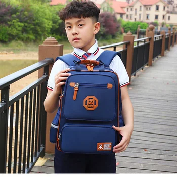 Детские школьные сумки для мальчиков, Ортопедические рюкзаки для начальной школы, Детские Водонепроницаемые нейлоновые школьные сумки, сумки для книг Большой Емкости