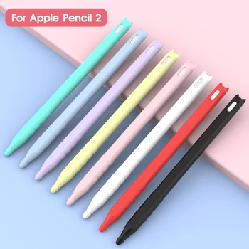 Для Apple Pencil 2 Чехол Красочный Мягкий Силиконовый Совместимый Для планшета iPad Сенсорная ручка Стилус Защитный чехол-накладка для Pencil2