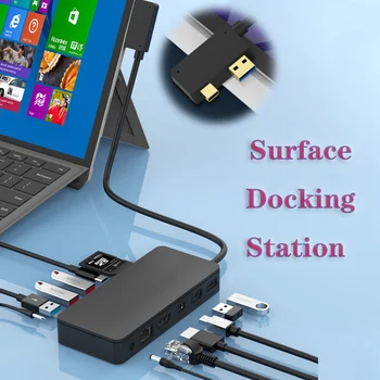 Док-станция Surface 12 в 1 Концентратор Mini DP HDMI Адаптер Usb 3.0 QC Быстрое зарядное устройство для Microsoft Surface Pro 4/5/6 Dock Adapter