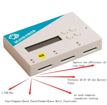 Дубликатор SD300 1,5 ГБ/мин для копирования/форматирования/стирания/сравнения SD-карт