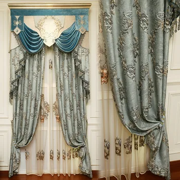 Европа и Соединенные Штаты, толстые роскошные 4D королевские шторы для виллы для гостиной, украшения спальни + полное затенение