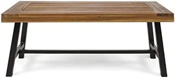 Журнальный столик из дерева акации, Пескоструйная обработка/Металл в деревенском стиле