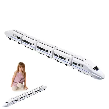 Игрушка-электропоезд с мигающими огнями, игрушка-симулятор скоростной железной дороги на батарейках, модель высокоскоростной железной дороги, подарки Harmony Train