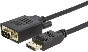 Кабель Displayport-VGA, кабель DP-VGA Позолоченный, Стандартный кабель DP-VGA черного цвета