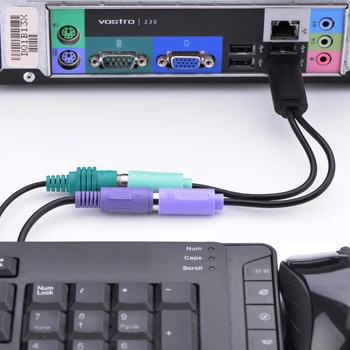 Кабель USB для PS2 от мужчины к женщине, адаптер PS/2, конвертер, удлинитель для компьютерной клавиатуры, мыши, сканирующий пистолет, кабель PS2 к USB