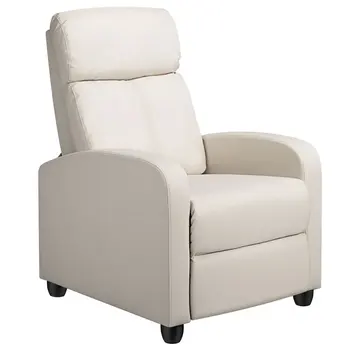 Кожаное кресло-качалка кремового цвета