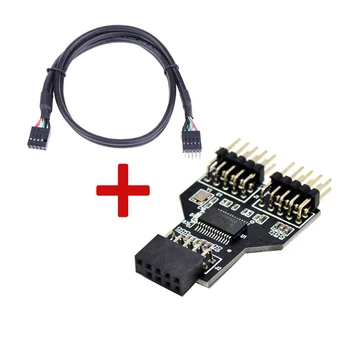 Материнская плата USB 9Pin Интерфейс Разветвитель заголовка 1-2 Удлинительный кабель Адаптер 9-контактный USB-концентратор Разъемы USB 2.0 для RGB Bluetooth