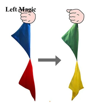 Меняющий цвет Связанный Шелковый Магический Трюк Меняющий Цвет Шелковый Шарф Для Фокуса От Mr. Magic Joke Реквизит Инструменты 22см * 22см E3117