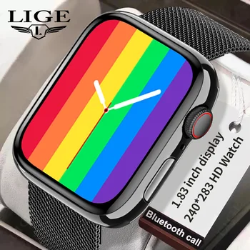 Мужские смарт-часы LIGE 2023 для Android iOS с Bluetooth-вызовом, умные часы для фитнеса, 1,83 