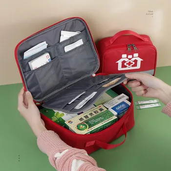 Набор для хранения неотложной медицинской помощи, сумка для хранения материалов Большой емкости, Портативная сумка для спасения на открытом воздухе, Органайзер для аптечки первой помощи