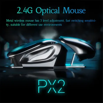 Новая Оригинальная Игровая Мышь PX2 Metal 2,4 G Перезаряжаемая 1600 точек на дюйм Bluetooth Беспроводная Мышь Планшет Телефон Компьютер Портативная Бесшумная Мышь
