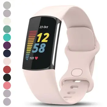 Новые Мягкие силиконовые ремешки для часов Fitbit Charge 5 для отслеживания фитнеса и здоровья, официальный ремешок для часов Fitbit Charge 5
