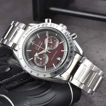 Новые оригинальные брендовые часы для мужчин, роскошные многофункциональные наручные часы с автоматической датой, Деловой хронограф, Спортивные кварцевые часы AAA