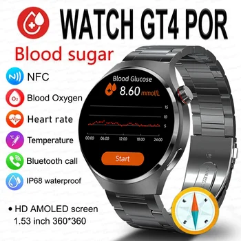Новые Смарт-часы с GPS Для Мужчин Для Huawei GT4 PRO 360*360 HD Экран Частота сердечных Сокращений Bluetooth Вызов NFC IP68Waterproof Уровень сахара В Крови Smartwatch