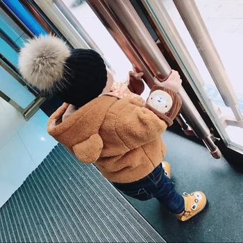 Новый стиль, модные зимние кроссовки для детей, шапочки с черепами и меховым помпоном 15 см, шапка-капор enfant