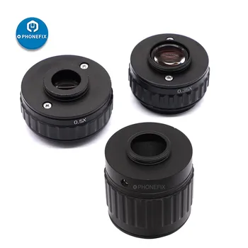 Переходное кольцо для микроскопа C-mount 1X 0.35X 0.5X Регулируемая Установка камеры C-mount Адаптер Для тринокулярного стереомикроскопа