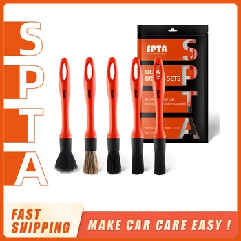 (Продается отдельно) Щетка для детализации автомобиля SPTA, набор щеток для детализации волос кабана, для чистки вентиляционных отверстий, моторных отсеков, приборной панели и колес