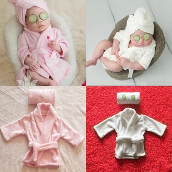 Реквизит для фотосъемки новорожденных 3-6 месяцев, Комплект Шарфов-халатов для маленьких девочек, Хлопковый костюм для фотосъемки, Аксессуары для малышей