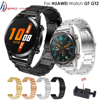 Ремешок Для Huawei watch GT GT 2 ремешок Для часов Xiaomi Huami Amazfit Stratos 3 2 2S браслет 22 мм ремень из нержавеющей стали браслет
