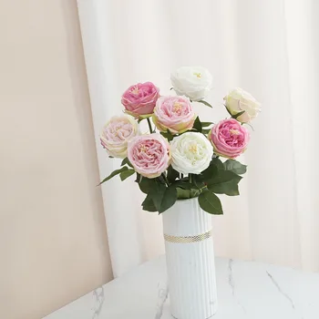 Свадебное украшение, Имитирующее Ощущение Цветка, Увлажняющий Austin Rose Ins Wind Bouquet, Реквизит для фотосессии, Вьющаяся Чайная Роза, Домашний