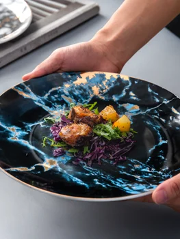 Скандинавская керамическая тарелка marmoror, креативная домашняя керамическая посуда, Ресторан