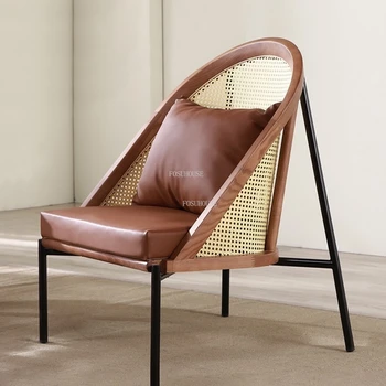 Скандинавские Деревянные стулья для гостиной, Креативный минималистичный Балкон, Кресло для отдыха из ротанга, Гостиная, Ленивый диван, Мебель для дома